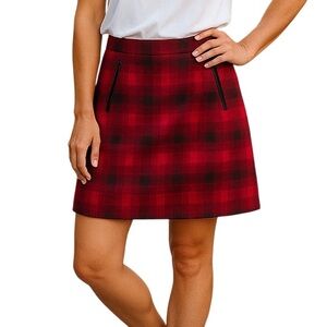 Halogen Womens Pink Black Plaid Pencil Skirt Viscose Sz 8 Midi Office